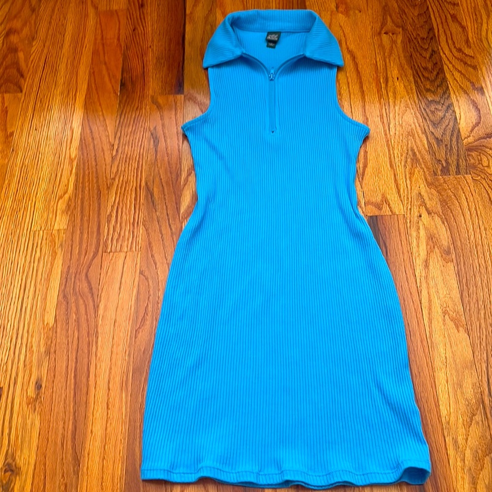 bright blue dress